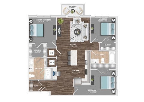 C1B Floor Plan at Vyne One Loudoun, Virginia
